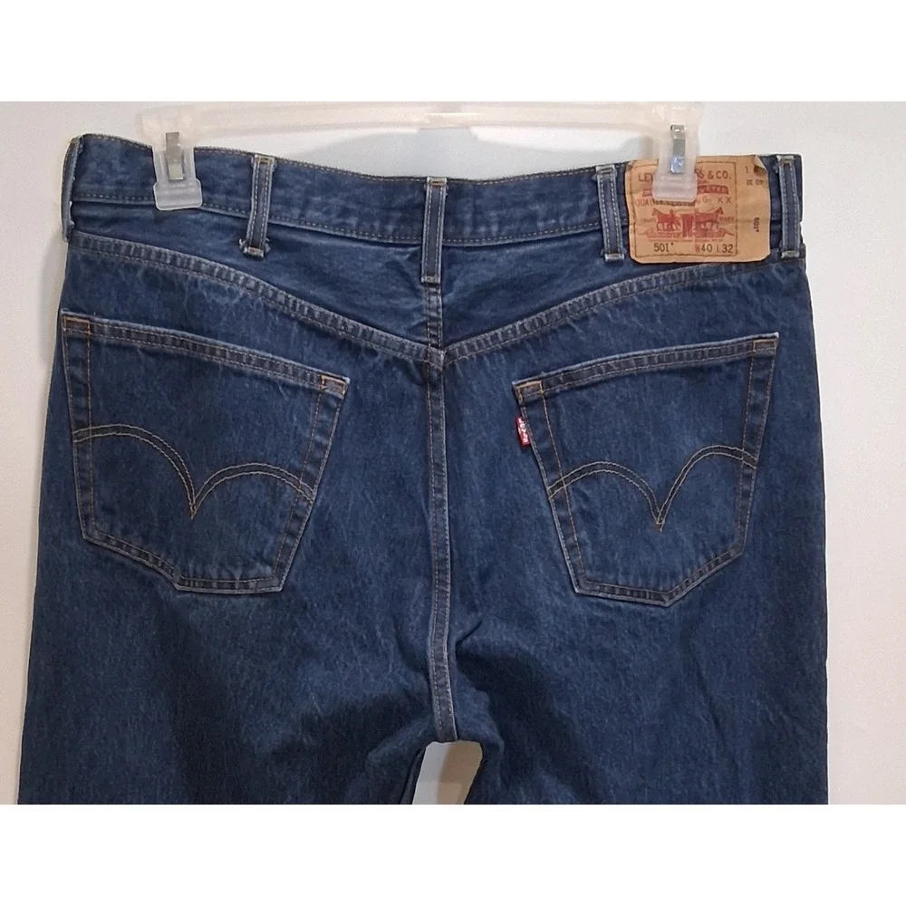 Levis 501 0000 Mens 40x32 Original Rigid Straight Fit Denim Jeans Dark Wash 2010